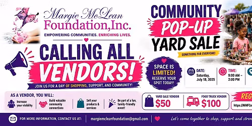Margie McLean Foundation Community Pop-Up Yard Sale