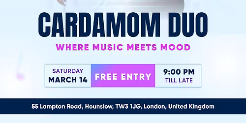 Cardamom Duo \u2013 Live Music Night at Bulstrode Pub (Free Entry)