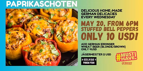 German Food Night: Stuffed Bell Peppers, Film & DJ