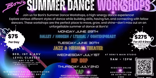 Boni's Summer Dance Workshops 2026