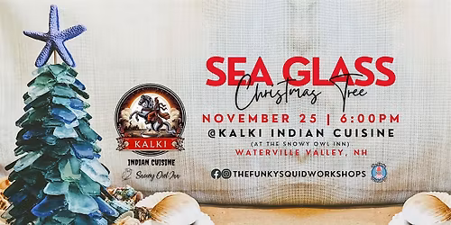 DIY Sea Glass Christmas Tree at Kalki Indian Cuisine