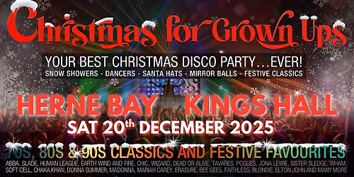 Discos for Grown ups CHRISTMAS DISCO PARTY - HERNE BAY