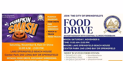 5th Annual Pumpkin Smash, Food Drive and Shred Event 