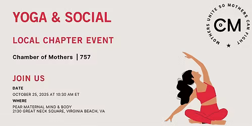 757- Chamber of Mothers Local Event: Yoga & Social