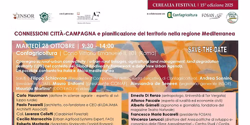 Connessioni citt\u00e0-campagna e pianificazione del territorio  nella regione Mediterranea