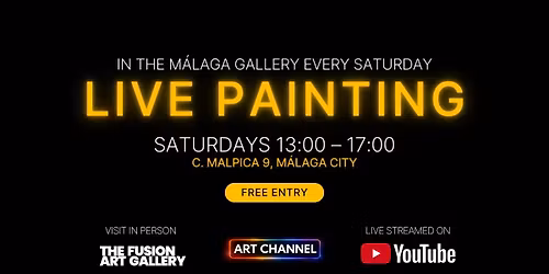 LIVE PAINTING IN \/ PINTURA EN VIVO EN M\u00c1LAGA EVERY SATURDAY IN THE GALLERY \/ TODOS LOS S\u00c1BADOS