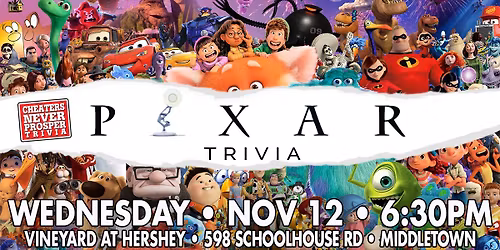 Pixar Trivia at The Vineyard at Hershey - Middletown
