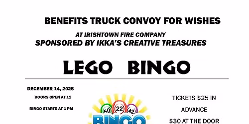 Lego Bingo to Benefit Truck Convoy for Wishes