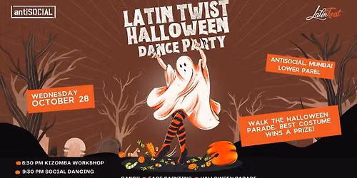Wednesday 28th October - Latin Twist Halloween at antiSOCIAL \u2013 Salsa, Bachata & Kizomba \ud83c\udf83