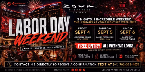 LABOR DAY WEEKEND AT ZOUK NIGHTCLUB