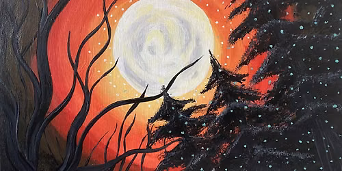 Sip and fun Spooky Moon Painting Event at The Courtyard Bistro