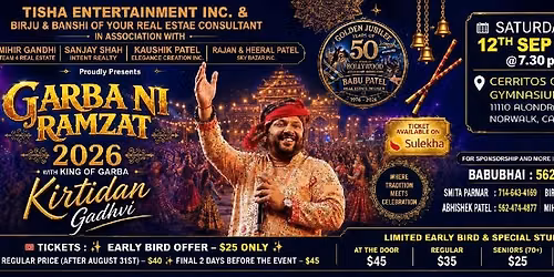 Garbani Ramzat 2026 with Kirtidan Gadhvi in Los Angeles