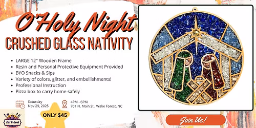 \ud83c\udf1f O'Holy Night \u2013 Crushed Faux Stained Glass Nativity Resin Workshop - CUSTOM COLORS!