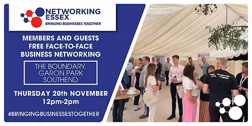 (FREE) Networking Essex in Southend Thursday 20th November 12pm-2pm