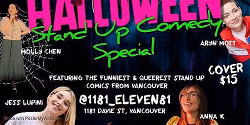 HALLOWEEN STAND UP COMEDY SPECIAL AT 1181