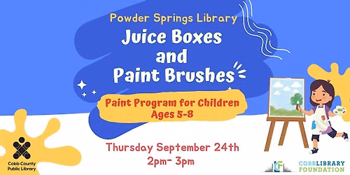 Juice Boxes and Paint Brushes at the Powder Springs Library