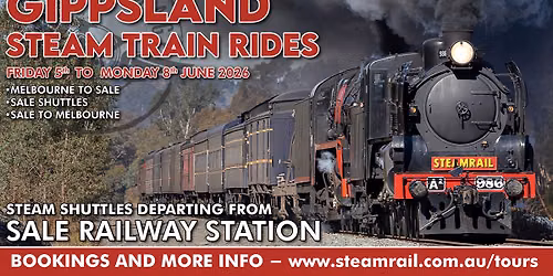 Melbourne to Gippsland One Way - Friday 5th June 2026