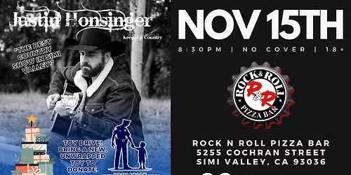 Justin Honsinger, Operation Blue Christmas Toy Drive, Rock N Roll Pizza Bar Simi Valley