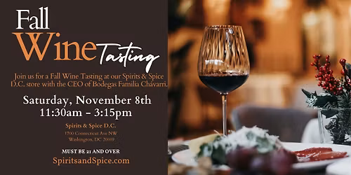 Bodegas Familia Ch\u00e1varri Fall Wine Tasting!