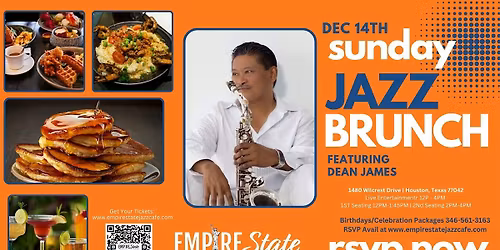 12\/14 - Sunday Jazz Brunch w\/ Dean James (Noon Seating)
