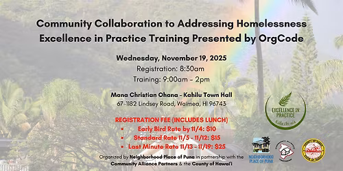 Community Collaboration to Addressing Homelessness - Excellence in Practice
