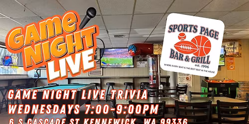 Game Night Live Trivia at Sports Page Bar & Grill