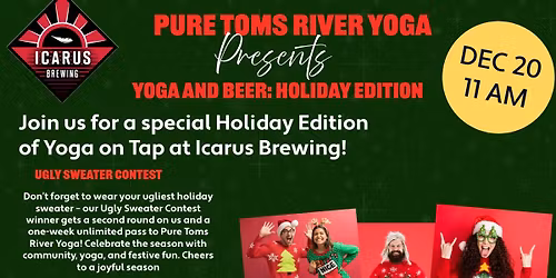 Yoga, Beer & Ugly Sweaters at Icarus Brewing