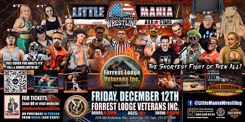 Sellersville, PA - Little Mania Mini Wrestling @Forrest Lodge Veterans INC