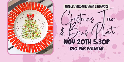 Christmas Tree & Bows Plate