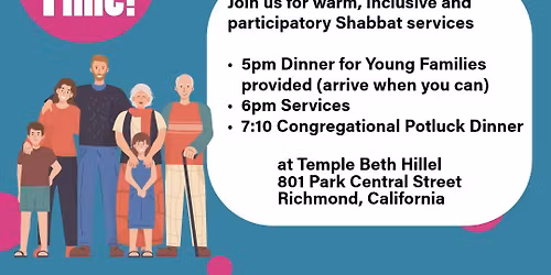 Hanukkah Shabbat Together at Temple Beth Hillel, Richmond, California