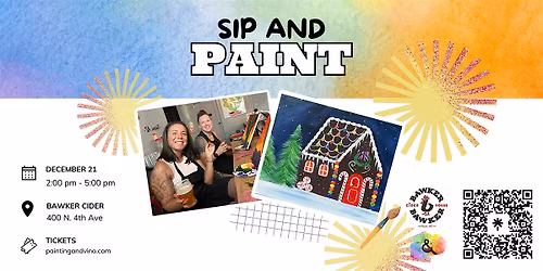 Gingerbread House Paint and Sip \u2013 Traced Canvas