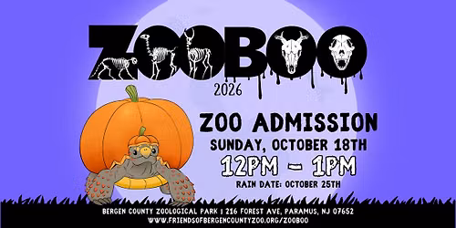 Zoo Boo 2026 (Zoo Only) Sunday Oct 18th 12-1pm