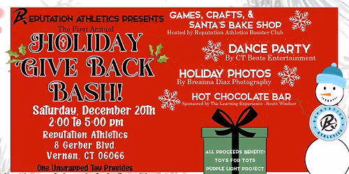 Reputation Athletics First Annual HOLIDAY GIVE BACK BASH!