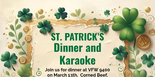 St. Patrick's Dinner and Karaoke