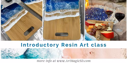 Epoxy Resin Art: introductory class - Ocean Cheese Board | San Diego