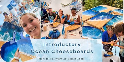 Epoxy Resin Art: introductory class - Ocean Cheese Board | San Diego