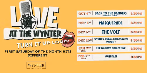 Live at The Wynter! - October to February 2026