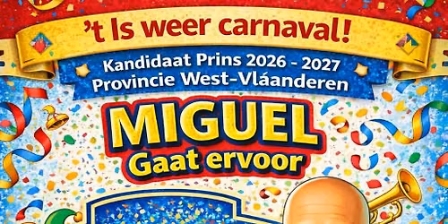 kandidaat Miguel voor prins provincie West-Vlaanderen 2026-2027