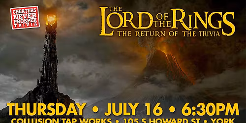 The Lord of the Rings Trivia at Collusion Tap Works - York