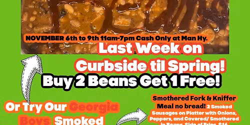 Big Fat Daddy's BeanStravaganza Nov 6-9 11-7 Manchester Hydraulics Food Eats Last Week of Curbside