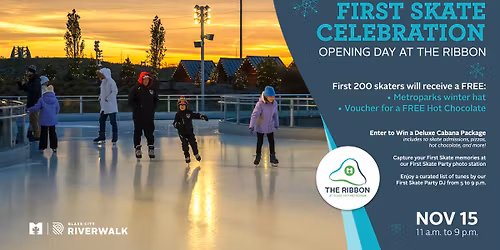 First Skate Celebration, Opening Day at The Ribbon Ice Skating Trail