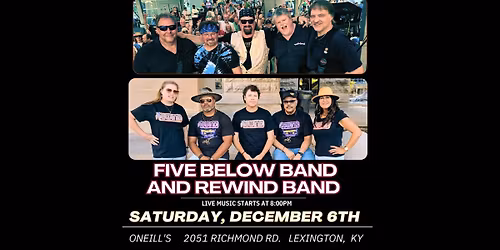 Five Below Band and Rewind Band TOGETHER at ONeill's
