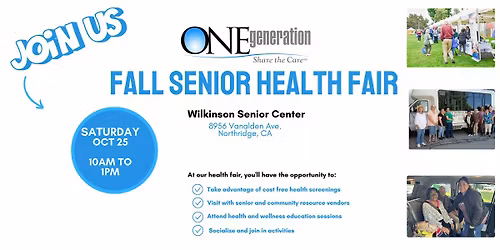 Fall Senior Health Fair - ONEgeneration Wilkinson Senior Center