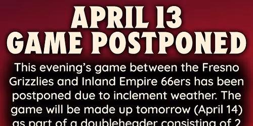 Fresno Grizzlies at Inland Empire 66ers at San Manuel Stadium