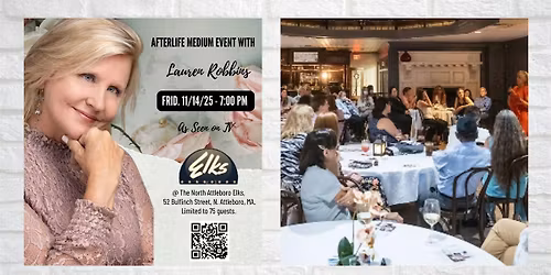 Afterlife Medium Event with Lauren Robbins, Seen on TV, in N. Attleboro, MA