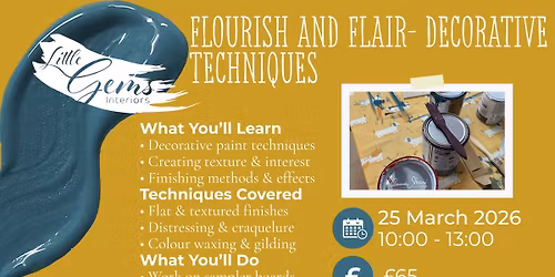 Flourish and Flair- Decorative Techniques Workshop at Little Gems Creative Centre