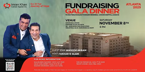 Shaukat Khanum Fundraising Gala Dinner in Atlanta, USA