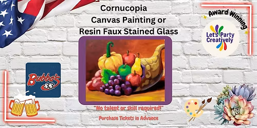 Cornucopia Painting or Faux Stained Glass Resin Cornucopia