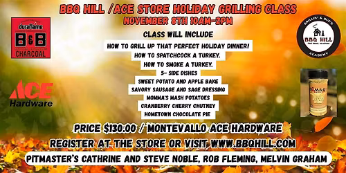 Holiday Grilling Class     Montevallo ACE Hardware