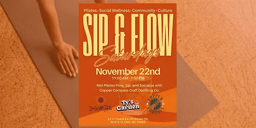 Sip & Flow Saturdays at Copper Compass Craft Distillery: Friendsgiving